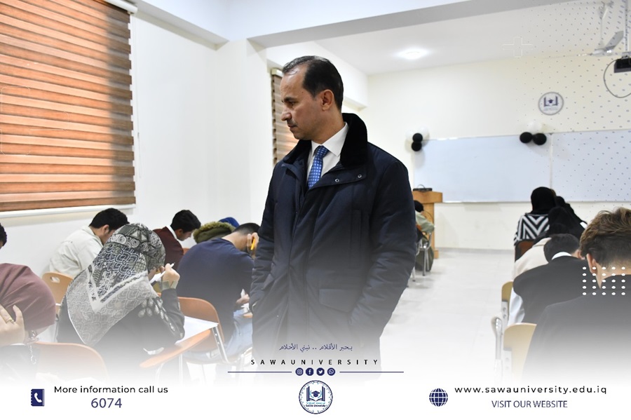 رئيس مجلس ادارة الجامعة يتفقد امتحانات طلبتنا