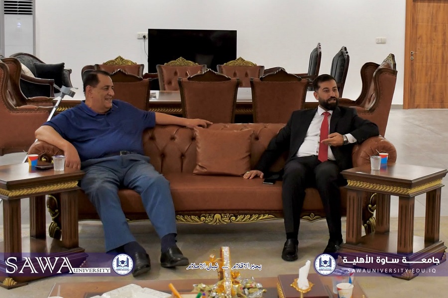 زيارة عميد كلية الصيدلة في جامعة المثنى إلى جامعة ساوة الأهلية