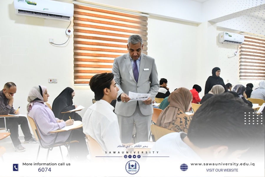 The president of our university inspects the final exams