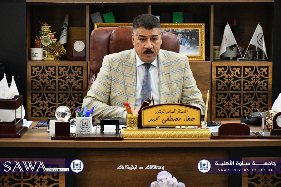 اجتماع السيد مساعد رئيس الجامعة مع فريق الإسناد والدعم الفني لمتابعة مشاركة الطلبة في جائزة التعليم العالي للقراءة